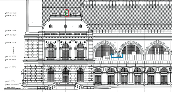 2. ábra. Keleti pályaudvar déli homlokzati képe