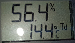 7. ábra. A 6. ábrán lévő légállapothoz tartozó harmatponti hőmérséklet (td dewpoint)